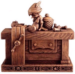 Olszewski Disney Pinnochio Geppeto's Work Bench Heirloom Box